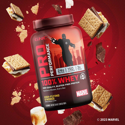 GNC Pro Performance 100% Whey - Marvel: High-Flying S'Mores - 25 Servings GNCBuy Supplements Australia