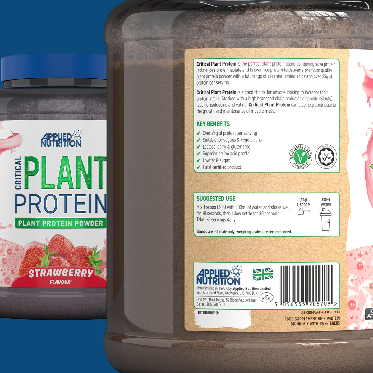 Applied Nutrition Plant Protein Powder – Critical Plant Vegan Protein Shake with SOYA Applied NutritionBuy Supplements Australia