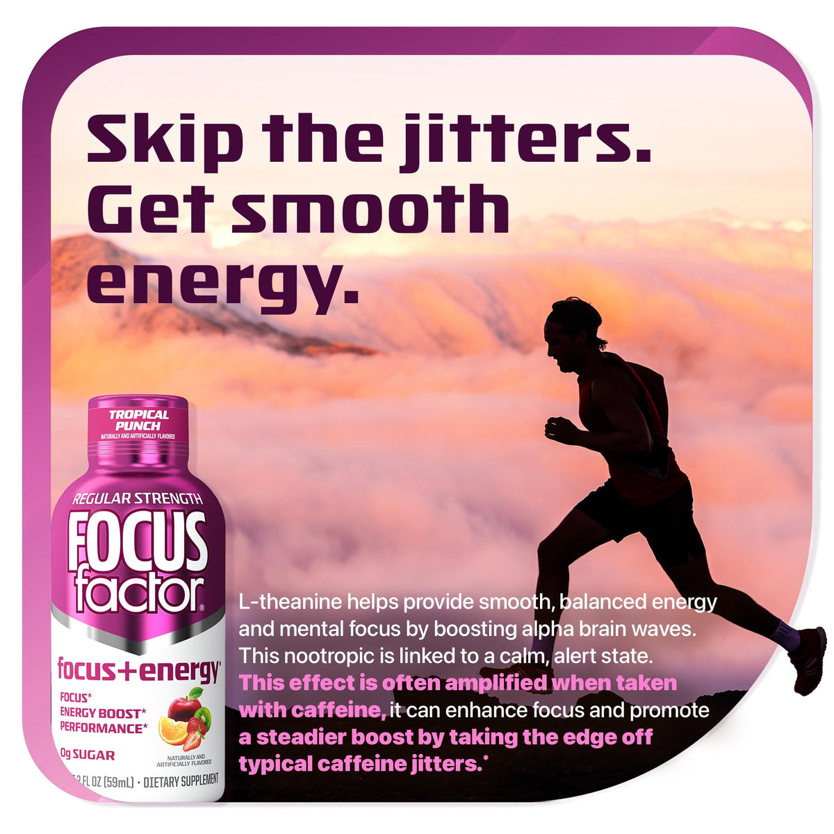 Focus Factor Focus + Energy Shots - 12 x 2oz Bottles (Tropical Punch Flavor) - Powered by Nootropics with Caffeine, L-Theanine, Ginkgo, Bacopa, L-Tyrosine, Alpha GPC Focus FactorBuy Supplements Australia