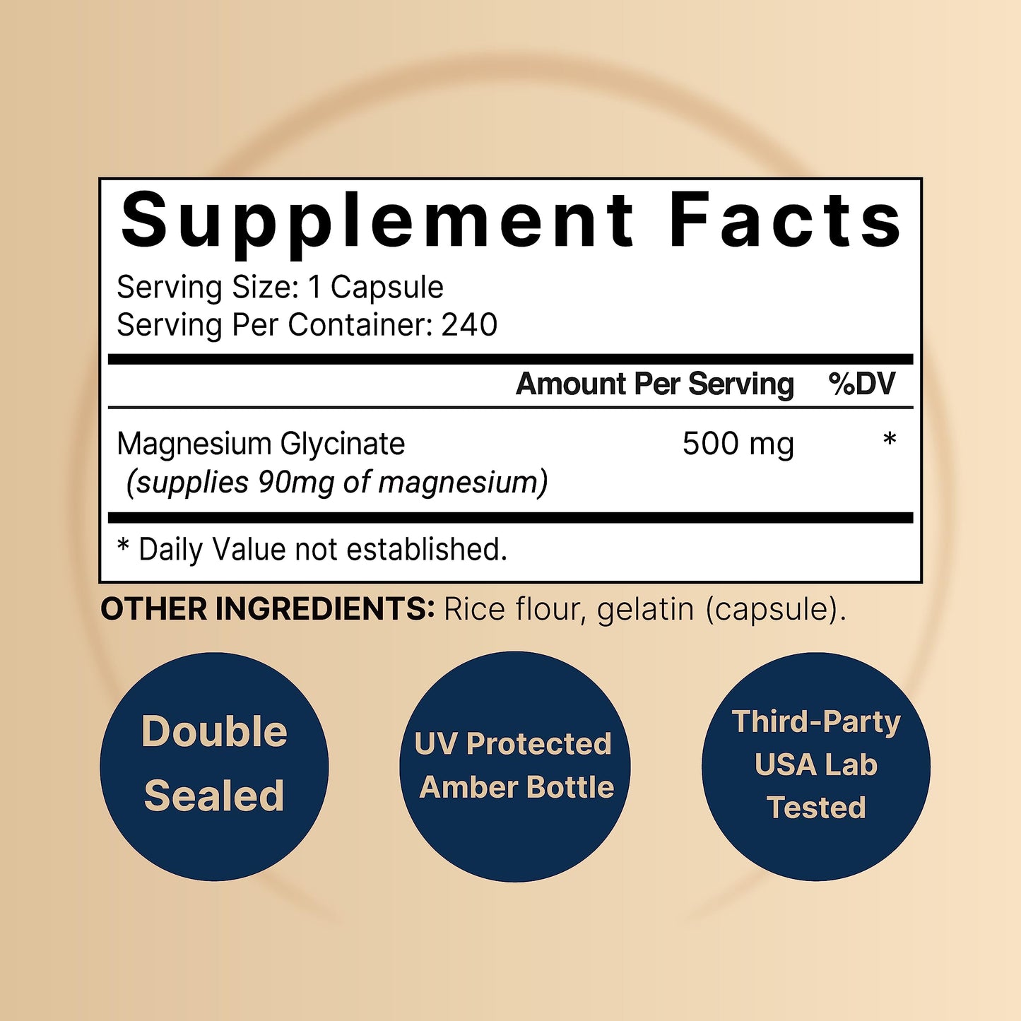 Magnesium Glycinate Capsules 500mg | 240 Count, 100% Chelated & Purified, 3rd Party NatureBellBuy Supplements Australia