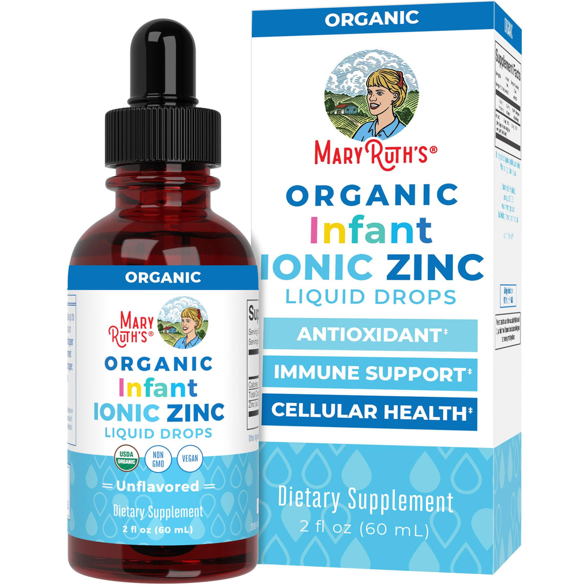 MaryRuth Organics Organic Infant Ionic Zinc Liquid Drops | Zinc Sulfate for Immune Support | Organic Glycerin | Antioxidant | Vegan | Formulated for Babies Ages 6-12 Months | 1 Month Supply | 2 Fl Oz MARYRUTH'SBuy Supplements Australia