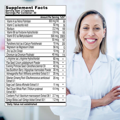 Health & Her Menopause Supplements for Women - Multi-Nutrient Support, Menopause Vitamins for Energy, Bones, Muscles, Skin & Hair, Vegan, Gluten-Free, Non GMO (60ct - 1 Month) Health and HerBuy Supplements Australia