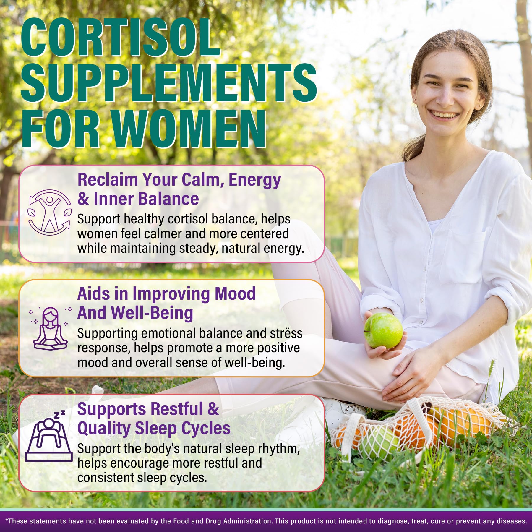 Cortisol Supplements for Women & Men, Cortisol Reducer Gummies w/ Magnesium, Ashwagandha, L-Theanine, Rhodiola, Reishi, 24 IN 1 Cortisol Detox Manager for Calm Mood, Focus & Relaxation,Vegan, 120 Cts EnvyCureBuy Supplements Australia
