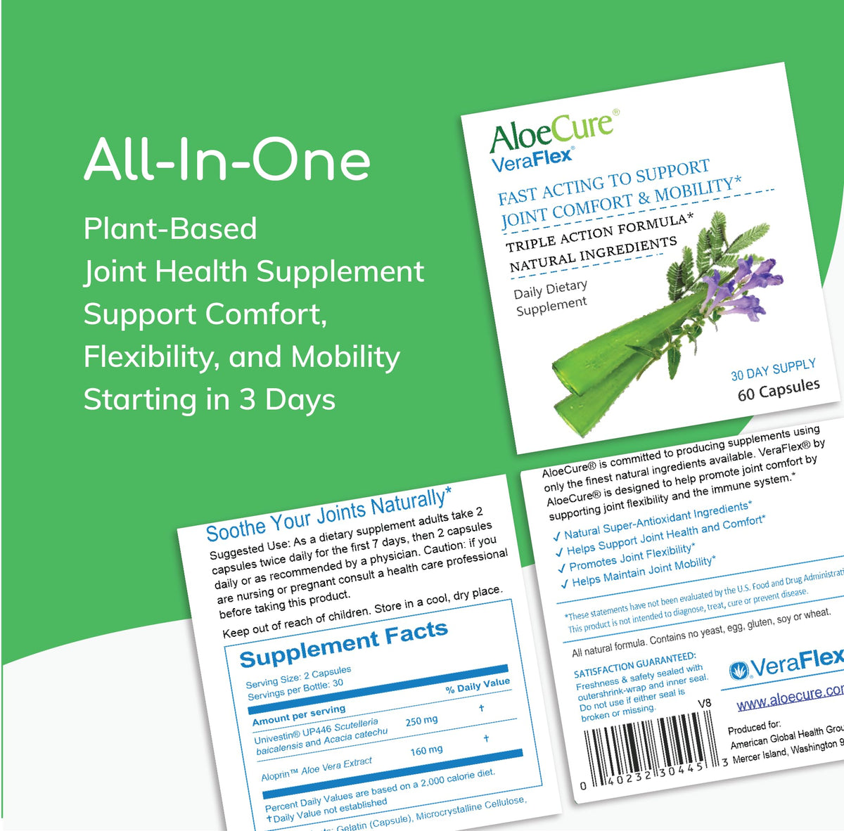 AloeCure VeraFlex Natural Joint Support Supplement with USDA Organic Aloe Vera AloeCureBuy Supplements Australia