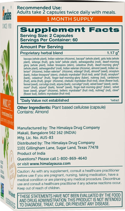 Himalaya MindCare, Nootropic Brain Supplement Booster for Mental Sharpness, Focus, Memory, and Cognitive Wellness, 1170 mg, 120 Capsules, 1 Month Supply HimalayaBuy Supplements Australia