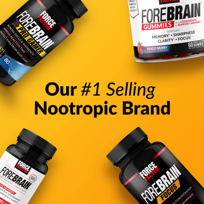 Forebrain Focus Brain Booster, Brain Supplement to Boost Clarity & Concentration, Improve Memory & Sharpness & Productivity, Nootropic Brain Support Supplement, Force Factor, 120 Capsules, Black Force FactorBuy Supplements Australia