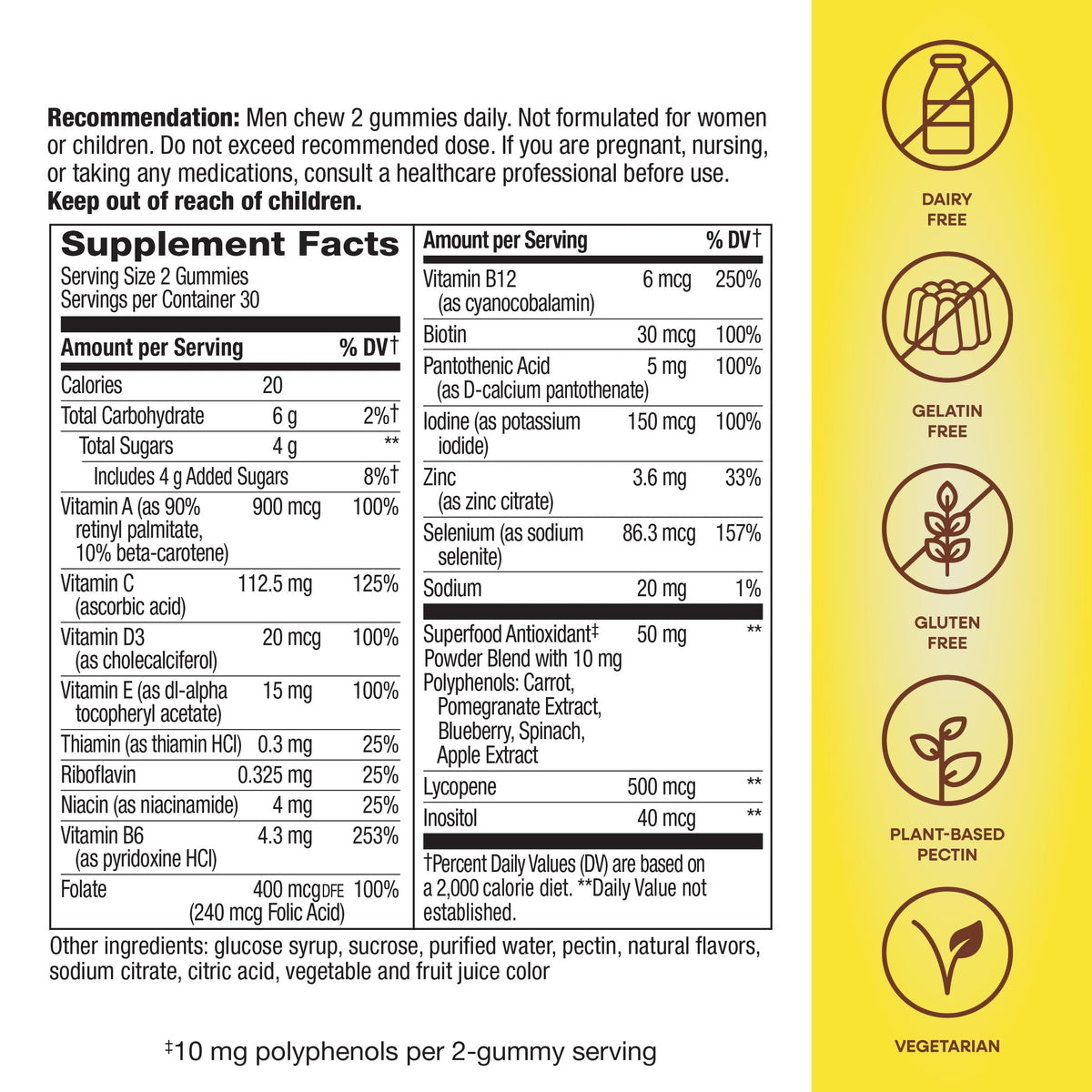 Nature's Way Alive! Men's Multivitamin Gummies, Supports Energy Metabolism*, Muscle Function*, Superfood Antioxidants(1) Nature's WayBuy Supplements Australia