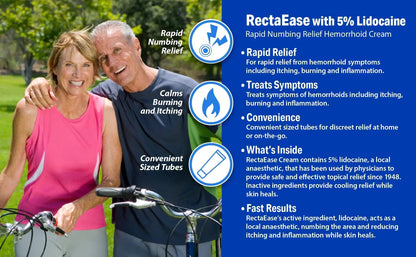 Globe RectaEase 5% Lidocaine (3 Pack) Hemorrhoid Relief Cream 1 oz Tube, Anorectal Cream, Rapid Numbing Relief, Hemorrhoid Treatment from Itch and Burn GlobeBuy Supplements Australia