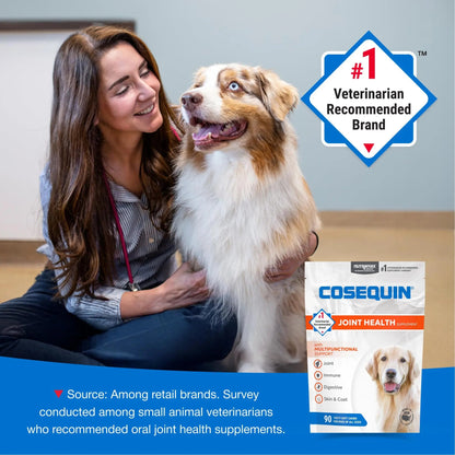 Nutramax Cosequin Joint Health Supplement with Multifunctional Support for Dogs, Soft Chews with Glucosamine, Chondroitin, Omega-3s, and Postbiotics, 90 Count Nutramax LaboratoriesBuy Supplements Australia