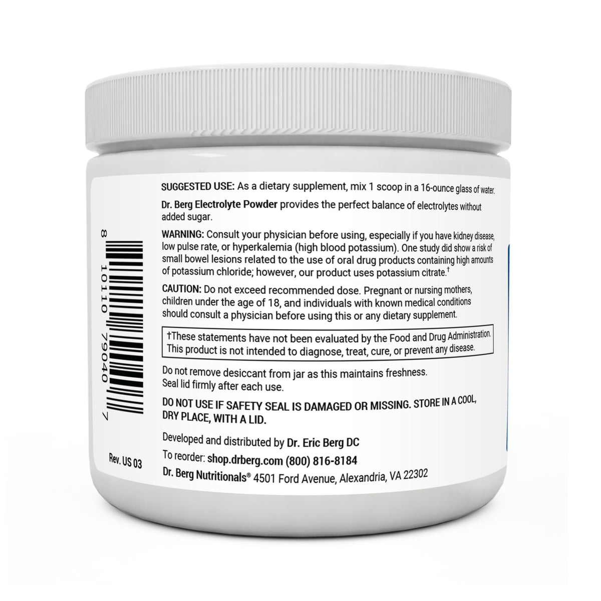 Dr. Berg Hydration Keto Electrolyte Powder - Enhanced w/ 1,000mg of Potassium Dr. Berg NutritionalsBuy Supplements Australia