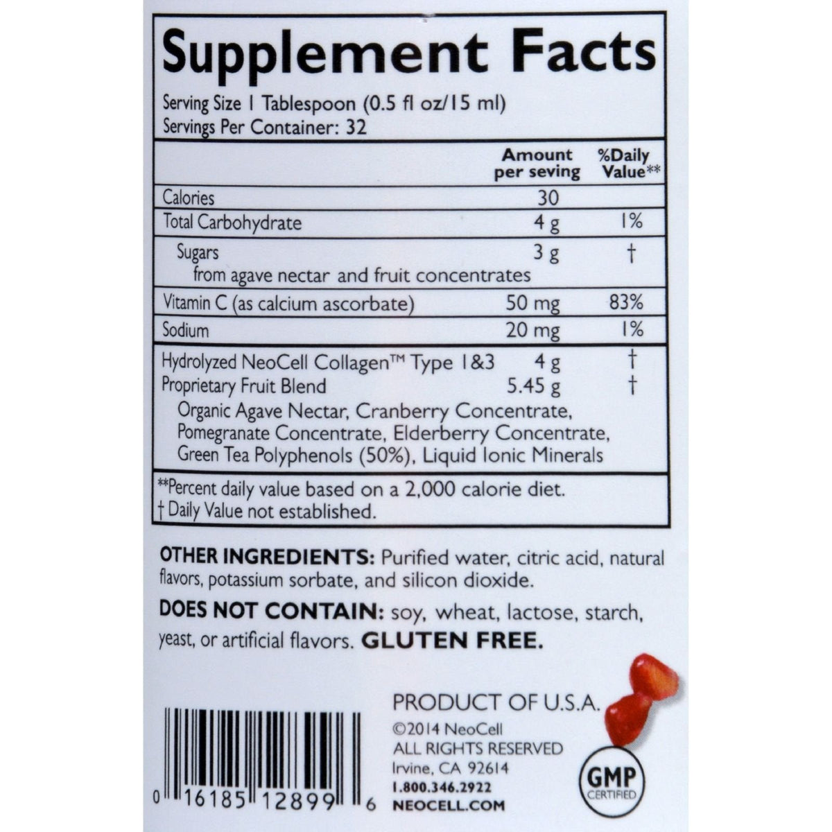 Collagen+C Pomegranate 16 Ounces NeocellBuy Supplements Australia