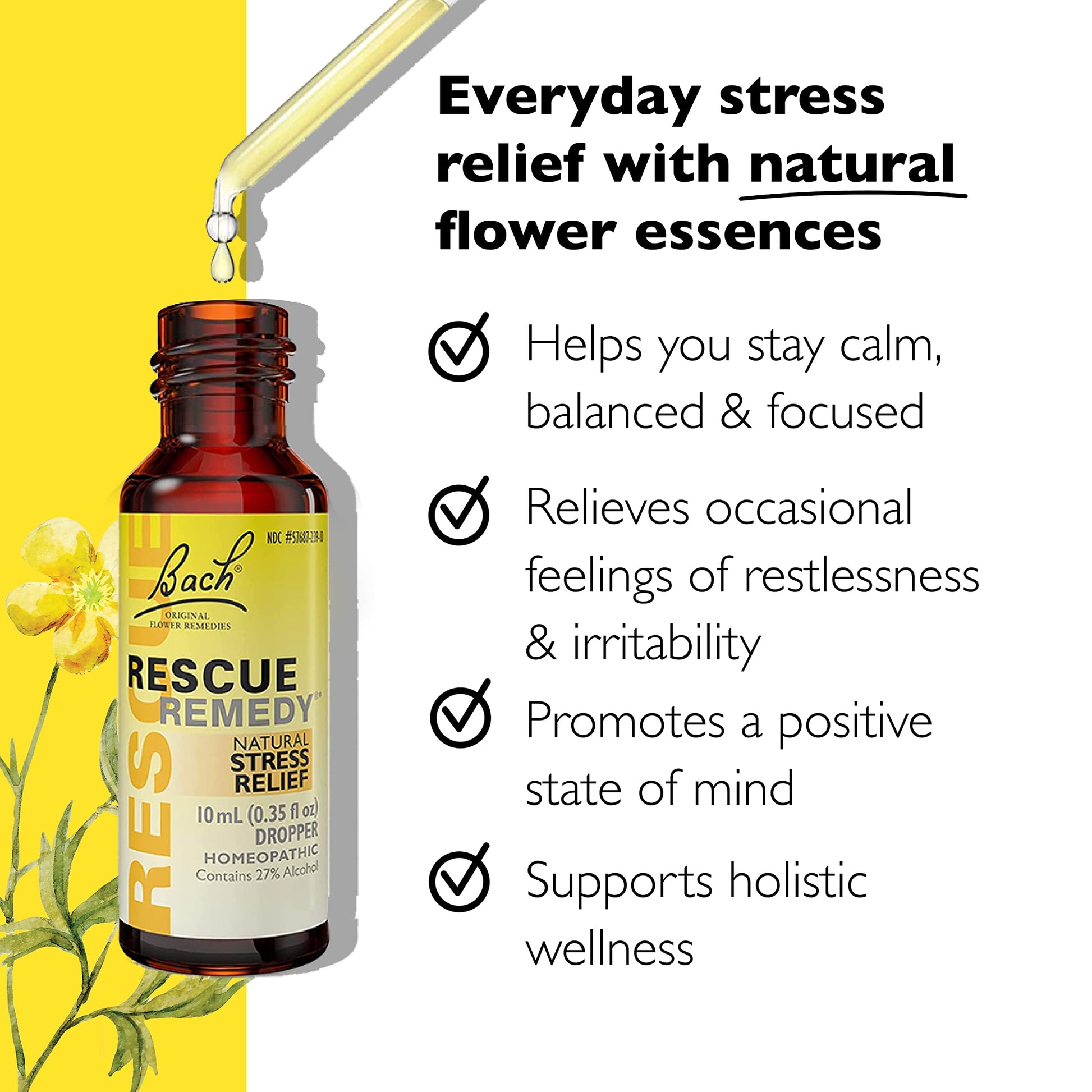 Bach Rescue Remedy Dropper, Natural Stress Relief, Homeopathic Flower Essence, Vegan, Gluten & Sugar-Free, Non-Habit Forming, 2 Pack, 10mL Ea Visit The Rescue Store Bach buy supplements Au