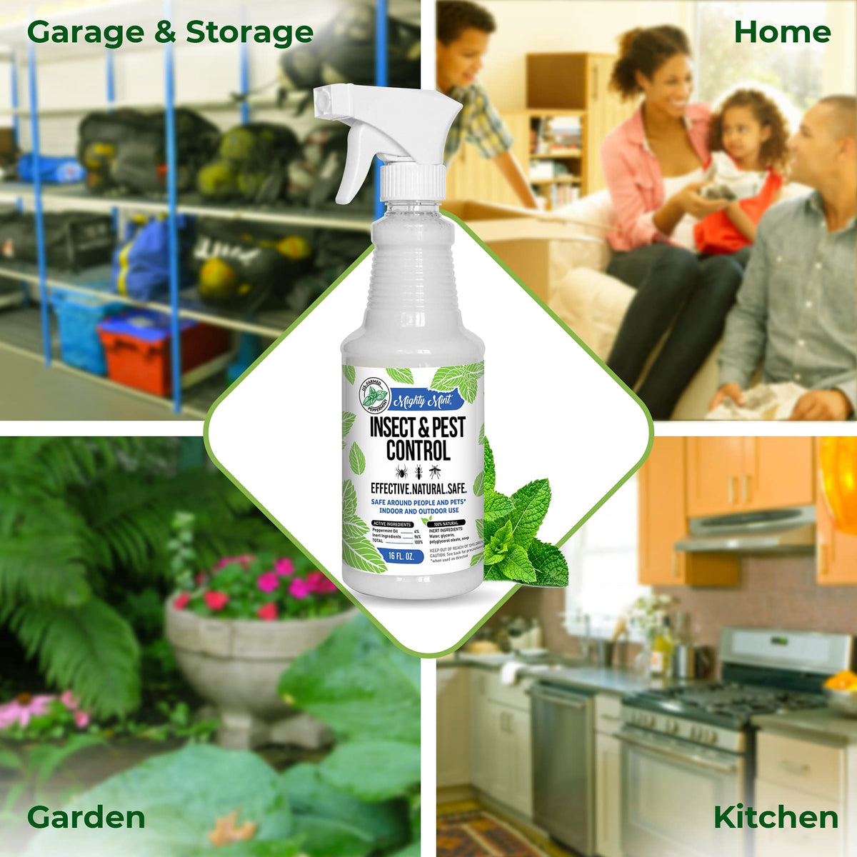 Mighty Mint 16 oz Peppermint Oil Insect & Pest Spray - for Spiders, Ants Mighty MintBuy Supplements Australia
