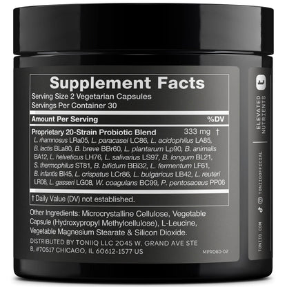 Toniiq Mens Probiotic with 20 Verified Strains – 200 Bilion CFU + 200mg FOS Prebiotic – Mens Probiotics for Gut Health - Cold-Chain & Delayed-Release – Lab-Tested Synbiotic Formula Toniiq buy supplements Au