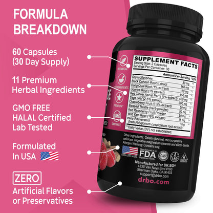 Menopause Supplements for Women Support Pills - Natural Menopause Relief for Hot Flashes, Night Sweats & Mood Swings with Dong Quai, Chasteberry & Black Cohosh - Hormone Balance for Women Supplement DR. BOBuy Supplements Australia