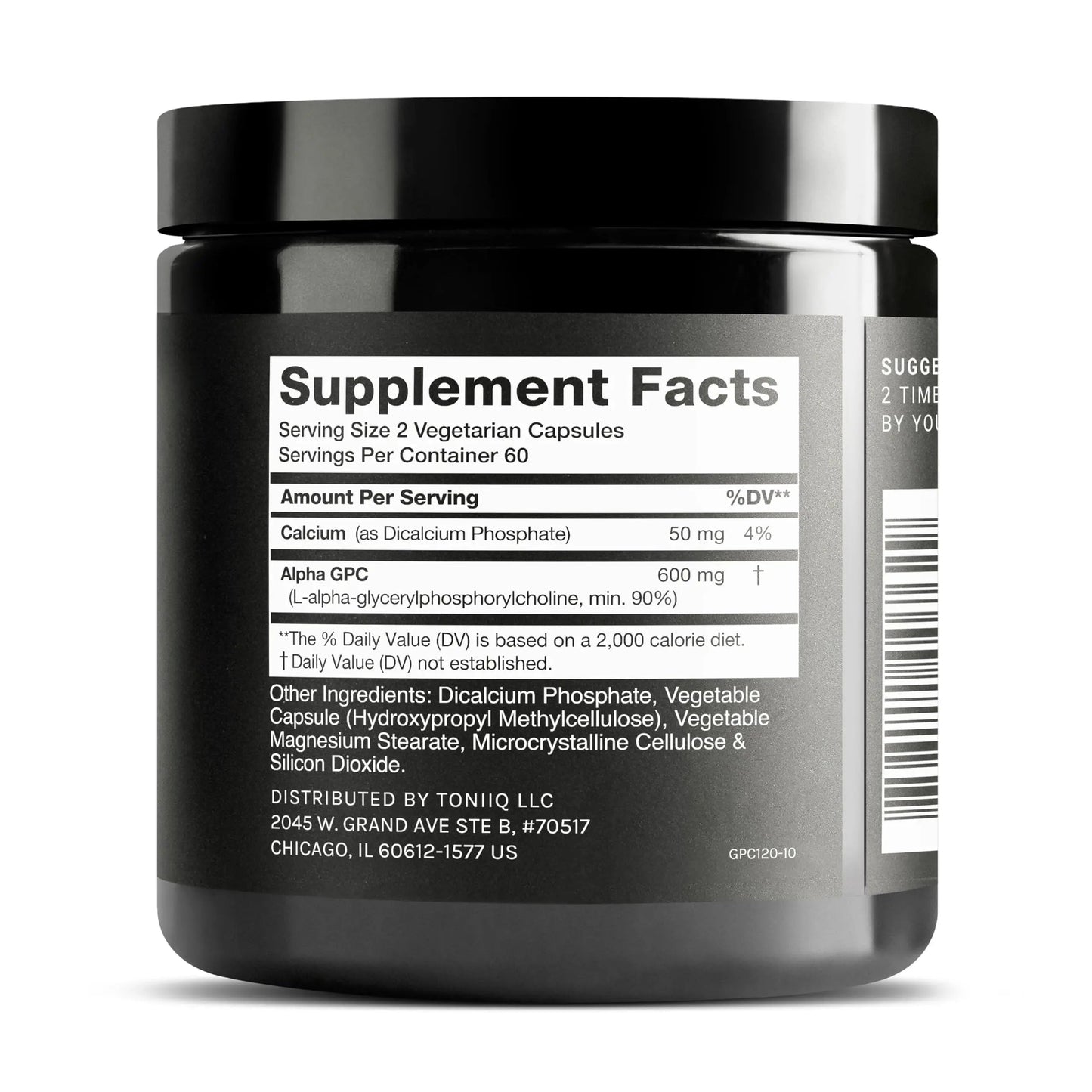 Toniiq Ultra High Purity Alpha GPC Capsules - 600mg Concentrated Formula - 90%+ Highly Purified and Bioavailable Nootropic - 120 Capsules Alpha GPC Supplement Toniiq buy supplements Au