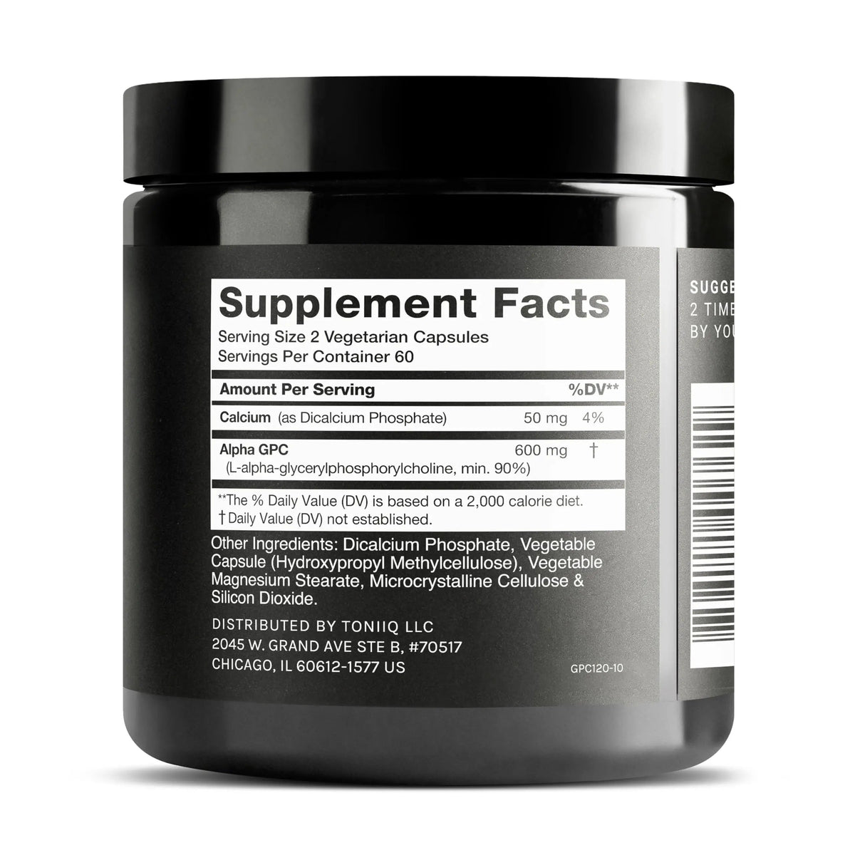 Toniiq Ultra High Purity Alpha GPC Capsules - 600mg Concentrated Formula - 90%+ Highly Purified and Bioavailable Nootropic - 120 Capsules Alpha GPC Supplement Toniiq buy supplements Au