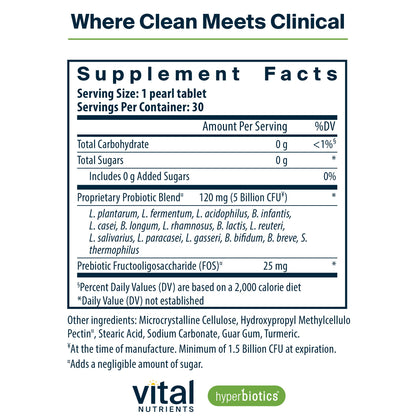 Hyperbiotics Vital Nutrients Pro-15 Prebiotics and Probiotics for Women and Men | 15 Science Backed Strains | Supports Occasional Constipation, Diarrhea, Gas & Bloating | 30 Vegan Time Release Pearls HyperbioticsBuy Supplements Australia