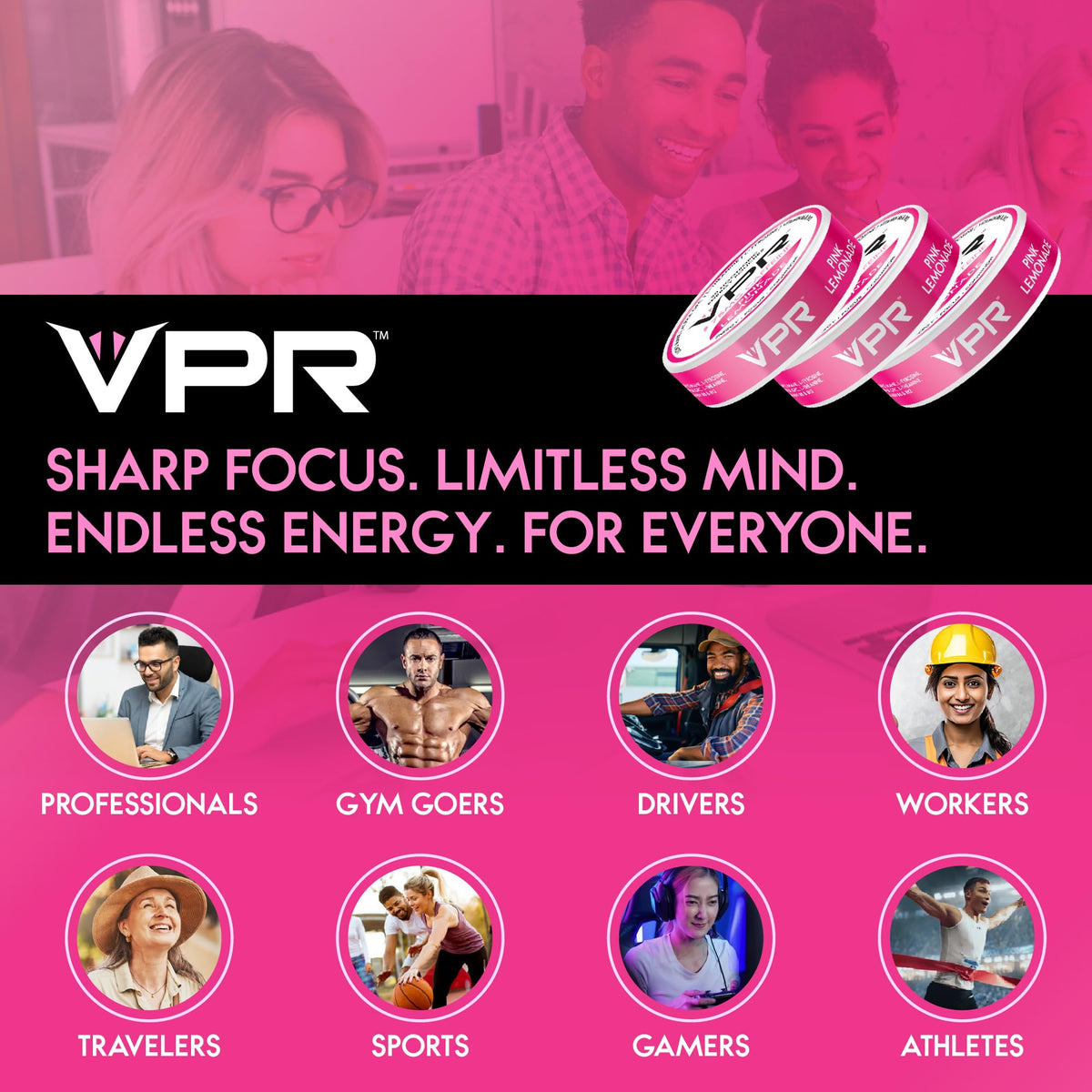 VPR 75MG Caffeine Nootropic Pouches | 20 Count Energy Pouches with Lion's Mane, Alpha-GPC, Vitamin B6 & B12, L-Theanine, and L-Tyrosine | Naturally Flavored Focus Pouches with No Sugar (Variety Pack) VPR EnergyBuy Supplements Australia