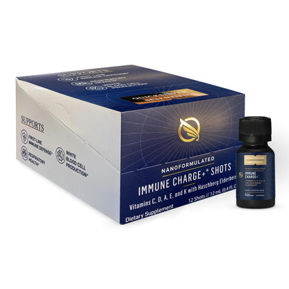 Quicksilver Scientific Immune Charge+ - Portable Wellness with Elderberry, Vitamin C, E, K1, K2, 10,000 IU Vitamin D for Optimal Immune System Support (12 Single Serving Shots) Quicksilver ScientificBuy Supplements Australia
