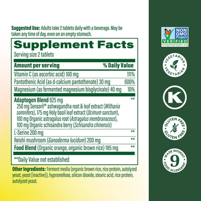 MegaFood Adrenal Strength - Adrenal Support Supplements with Ashwagandha and Magnesium Glycinate, Vitamin C, Holy Basil, Astragalus, Reduces Cortisol Levels - Vegetarian - 60 Tablets (30 Servings) MegaFoodBuy Supplements Australia