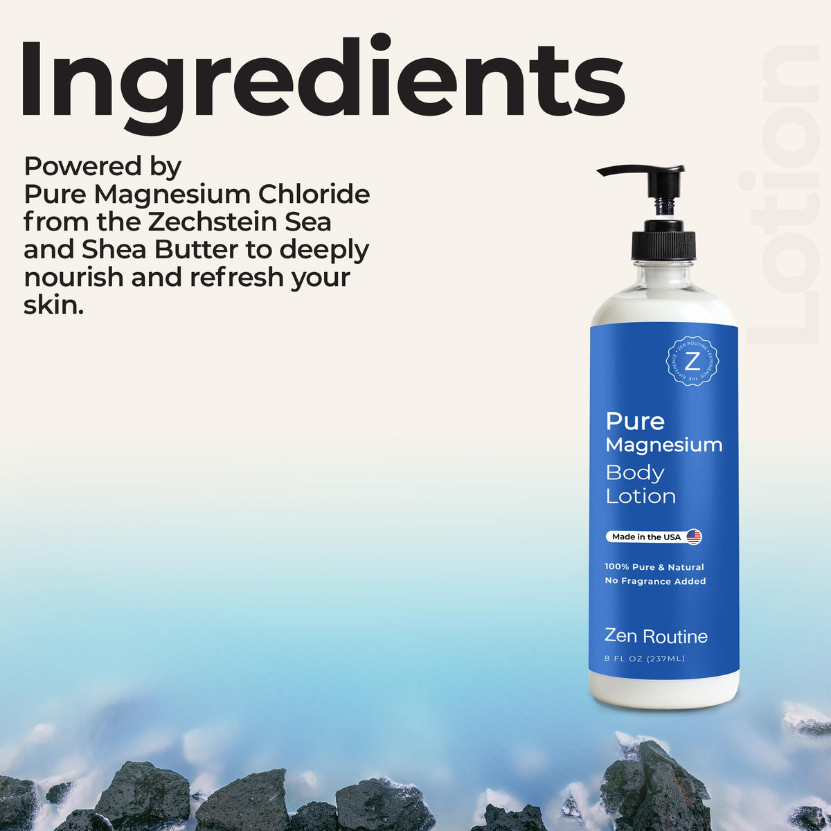 Zen Routine Magnesium Lotion for Sleep, Leg Cramps & Muscle Soreness with Shea Butter | Award-Winning Cream For Sleep – Safe for Kids – Unscented, Non-Greasy, Ultra Soothing – Made in USA Zen RoutineBuy Supplements Australia