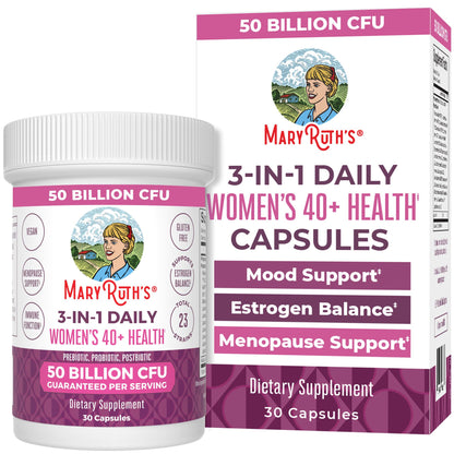 MaryRuth's 3-in-1 Daily Health 40+ Probiotics for Women | Hormonal & Menopause Support Supplement for Women | Gut Health Capsules | 50 Billion CFU | Allergen Free | 30 Ct MARYRUTH'SBuy Supplements Australia