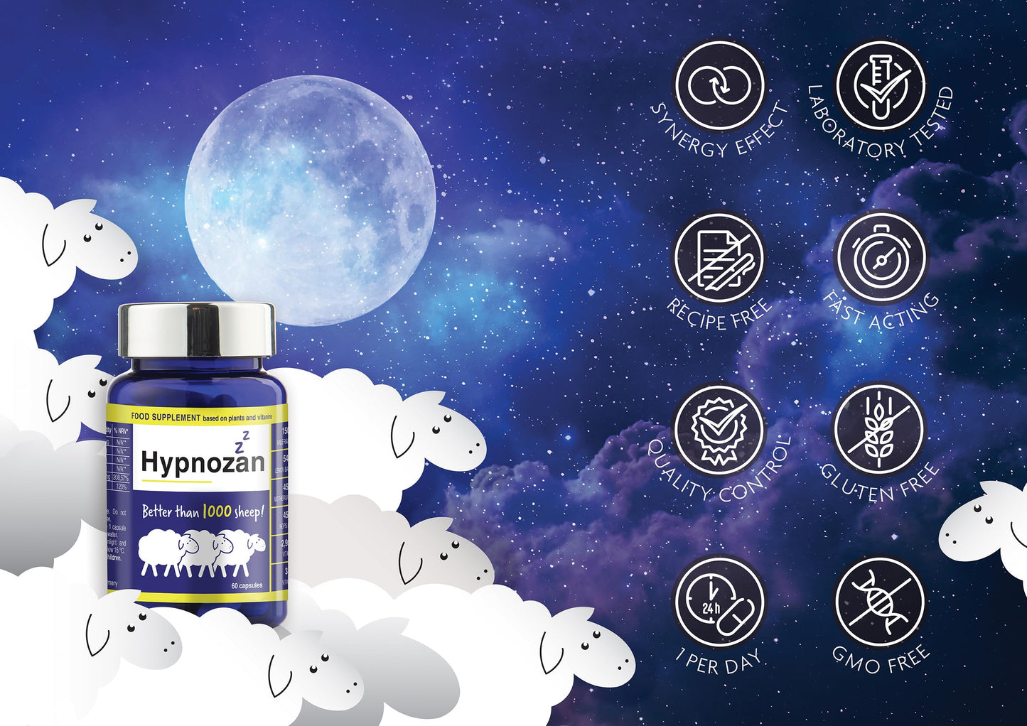 Hypnozan. 60 Easy Nights in Every Pack - 60 Capsules, Just One Before Bed. Natural Vox pharmaceuticaBuy Supplements Australia