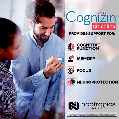 Nootropics Depot Cognizin Citicoline Capsules | 60 Count | Choline Supplement | Brain Health Supplement | Regulates Memory and Cognitive Function | Supports Attention, Focus and Recall Nootropics DepotBuy Supplements Australia