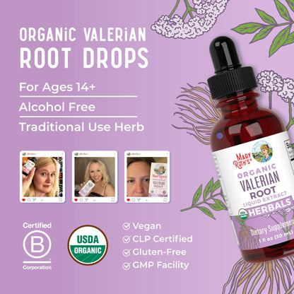 MaryRuth Organics Valerian Root Liquid Drops | 2 Month Supply | Sugar Free | USDA Organic Valerian Root Drops | Support Sleep | Calm and Stress Relief | Vegan | Non-GMO | Gluten Free | 60 Servings MARYRUTH'SBuy Supplements Australia