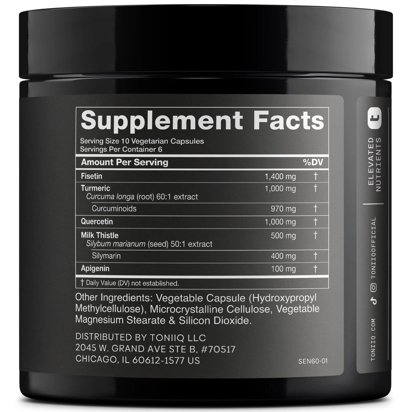 Fisetin Supplement – Senolytic Supplement Ultra High Potency 4,000mg with Quercetin, Curcumin 97%, Apigenin & Milk Thistle – High Strength Blend – Third-Party Lab Tested – 3 Month Supply Toniiq buy supplements Au