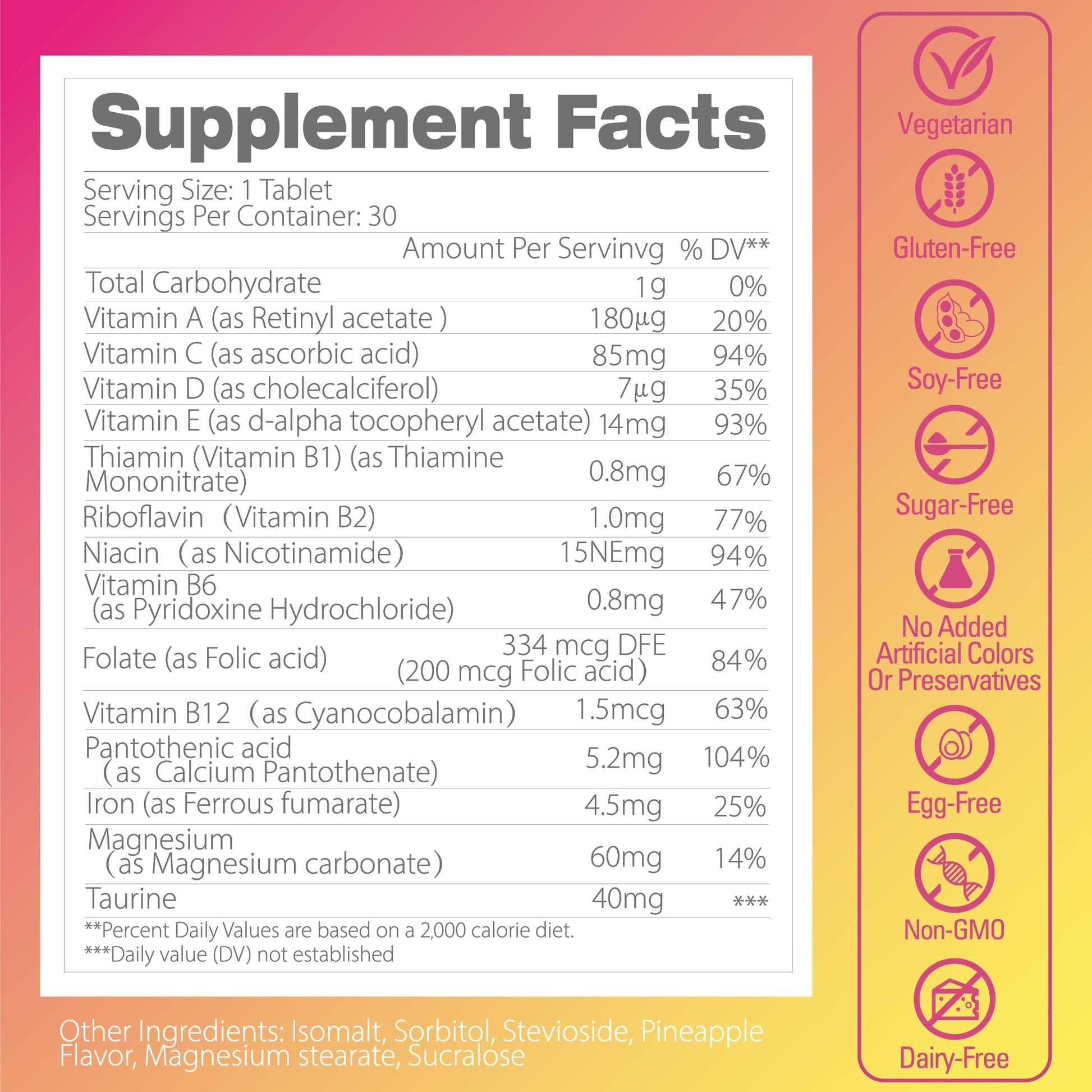 Pentavite She Charge Multivitamin for Women, Pineapple Tropical Chew, Daily Vitamin Supplements with Folate, Support Energy, Calm & Focus, Skin Defense and Cycle PentaviteBuy Supplements Australia
