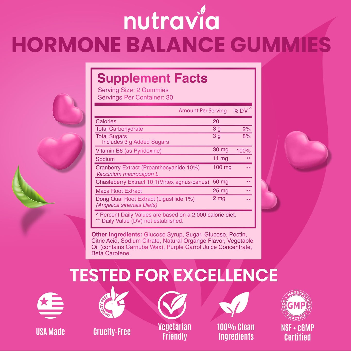Hormone Balance For Women Gummies + PMS Relief Supplement - Supports Mood Swings, Clear Skin, Reduced Cramps and Bloating - Hormonal PMS Gummies PCOS Vitamin with Cranberry, Dong Quai (60 Gummies) NutraviaBuy Supplements Australia