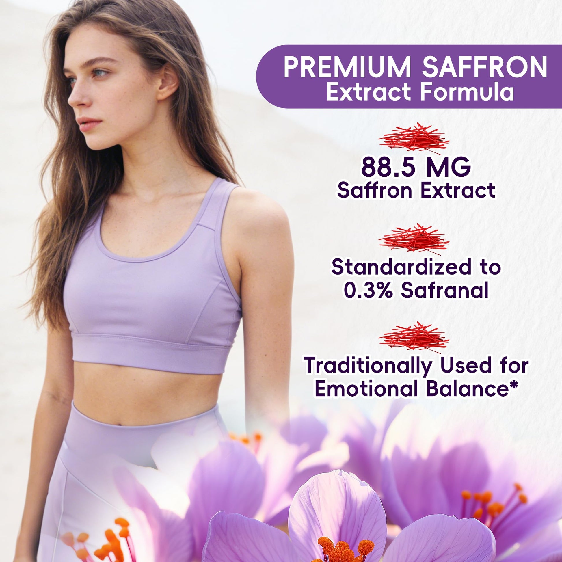 I LOVE HEALTH Saffron Supplement – 88.5mg with Magnesium Glycinate, Ashwagandha & L-Theanine for Stress Relief, Calm Mood & Emotional Balance – Made in USA – 60 Capsules I LOVE HEALTH buy supplements Au