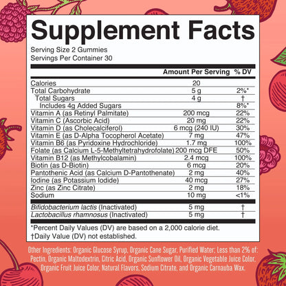 Kids Vitamins by MaryRuth's | USDA Organic | Multivitamin Gummies + Postbiotics for Ages 4+ | Multivitamin for Kids with Lactobacillus Rhamnosus | Children’s Vitamins | Vegan | Non-GMO | 60 Count MARYRUTH'SBuy Supplements Australia