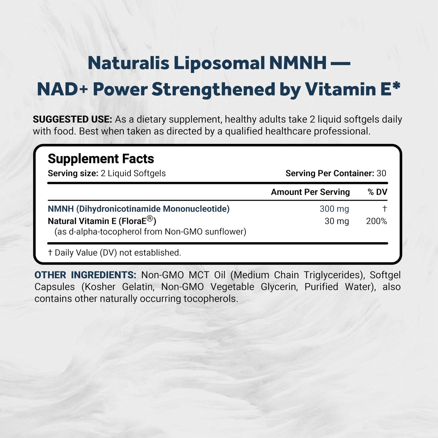 Naturalis Liposomal NMNH 300mg (NMN Alternative) | Boost NAD+ Levels & Support Healthy Aging* | Bioenhanced with Vitamin E for Advanced Absorption, Stability & Antioxidant Protection* | 60 Softgels NaturalisBuy Supplements Australia