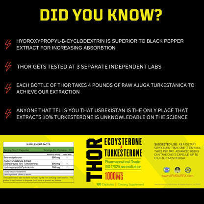 Turkesterone + Ecdysterone | Anabolic Supplement (3 Months - 180 Caps) Olympic Grade Testing - ISO 17025 Certification |1000mg - 98%-95% Purity with Lab Synthesized Cyclodextrin | Beta Ecdisterona Flight ArmourBuy Supplements Australia