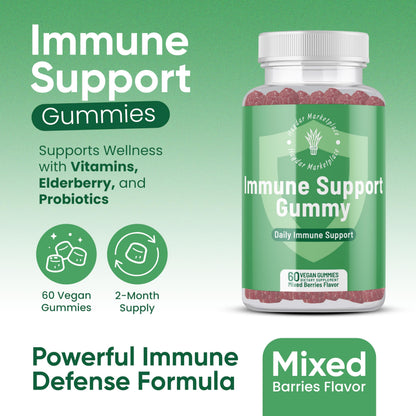 Haydar Marketplace Immune Boosters for Adults - Vegan Immune Support Gummies with Vitamins C & D, Zinc, Magnesium, Probiotics Haydar MarketplaceBuy Supplements Australia