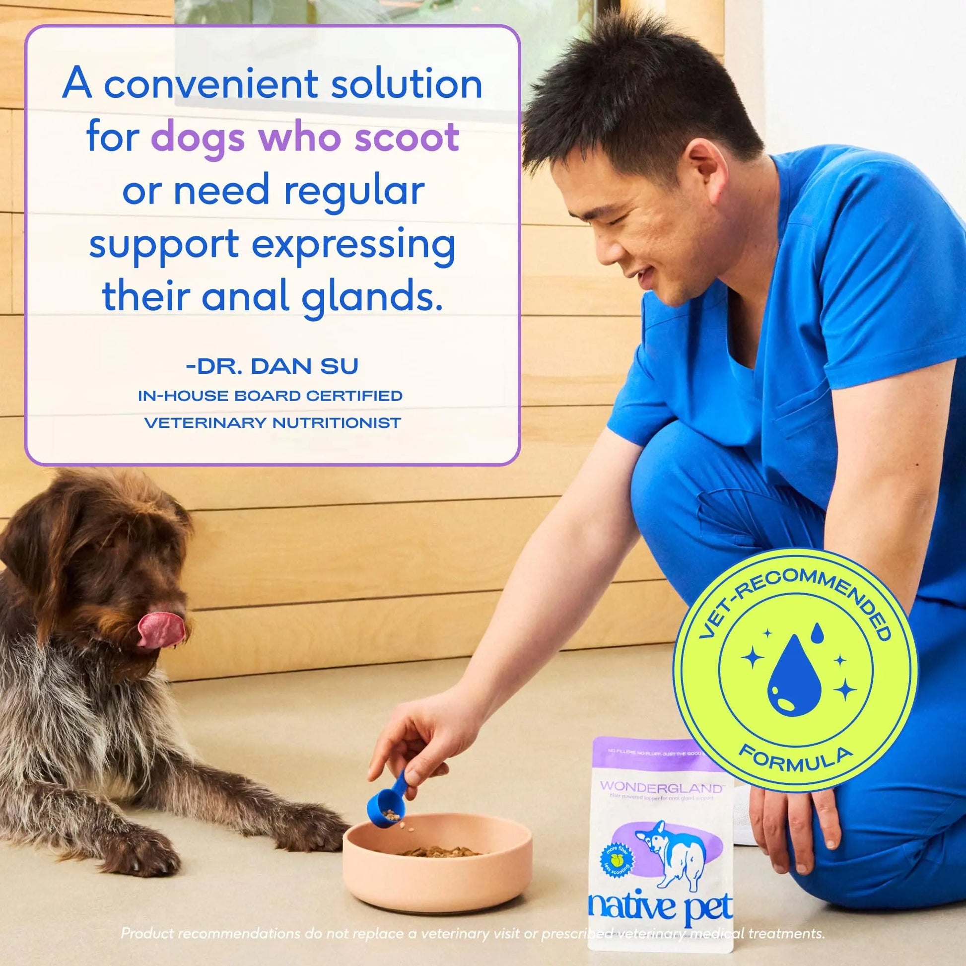 Native Pet WonderGland - Dog Anal Gland Supplement - Promotes Firm Stools, Natural Gland Expression to Help Reduce Scooting - Fiber Food Topper with Miscanthus Grass, Pumpkin & Probiotics - 30 Scoops Native PetBuy Supplements Australia