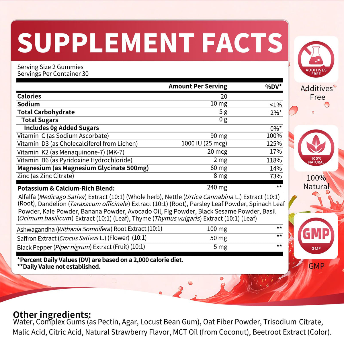 2 Pack Potassium Magnesium Gummies, Sugar Free Potassium Supplement Magnesium Glycinate 500mg, Ashwagandha, Vitamins D3, C, B6, Calcium & Zinc for Sleep, Leg Cramps & Muscle Relaxation-120 Count MABEFYBuy Supplements Australia