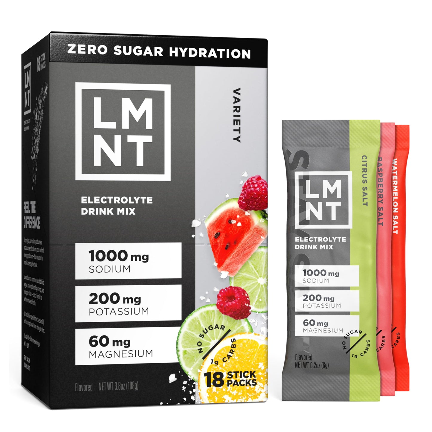 LMNT Zero Sugar Electrolytes - Variety Pack Bundle | Drink Mix | 18-Count Drink LMNTBuy Supplements Australia