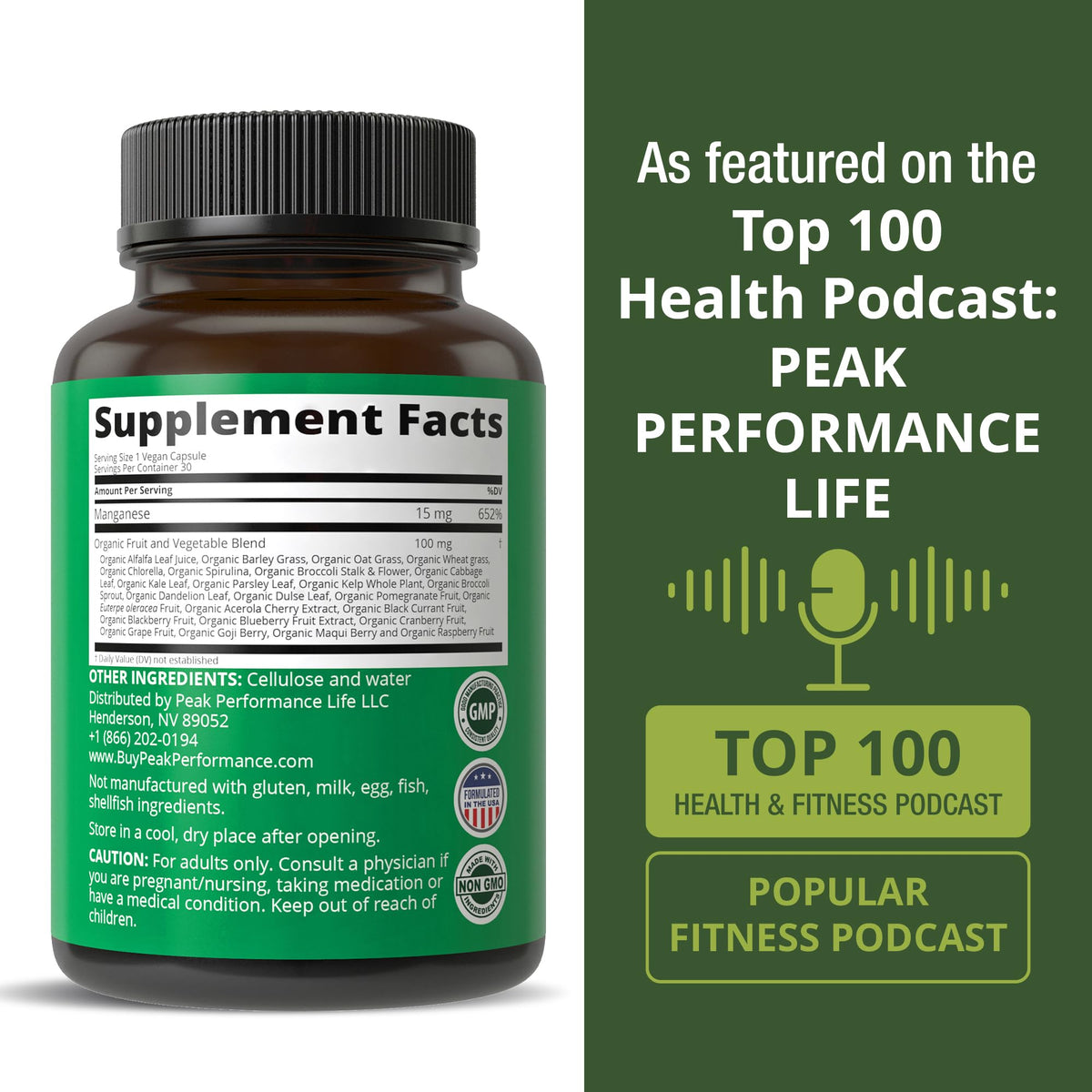 Manganese Supplement Food Like Mineral Chelated for Superior Absorption with Whole Food Blend of 25+ Fruits & Vegetables. Pure Trace Mineral Capsules for Connective Tissue, Bone Health, Enzyme Support Peak PerformanceBuy Supplements Australia