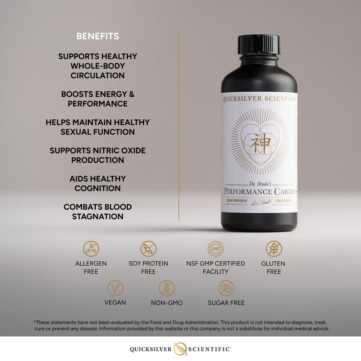 Quicksilver Scientific Performance Cardio+ - Herbal Supplement to Support Blood Circulation & Brain Health - Cardiovascular Supplement with Hawthorn Berry + He Shou Wu + Ginseng Extract (3.38 oz) Quicksilver ScientificBuy Supplements Australia