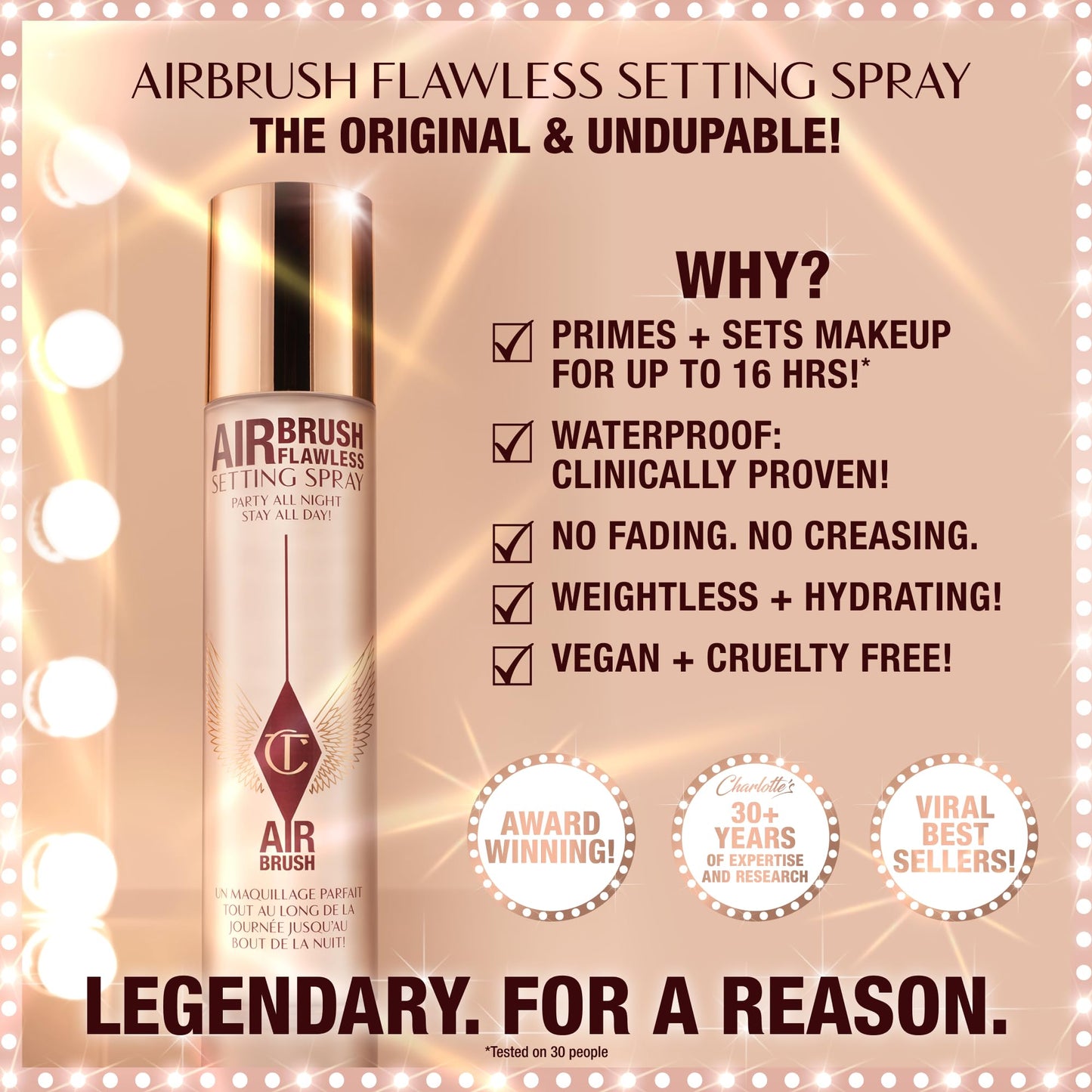 Charlotte Tilbury Airbrush Flawless Setting Spray - Ultra-Fine Hydrating Mist to Prime