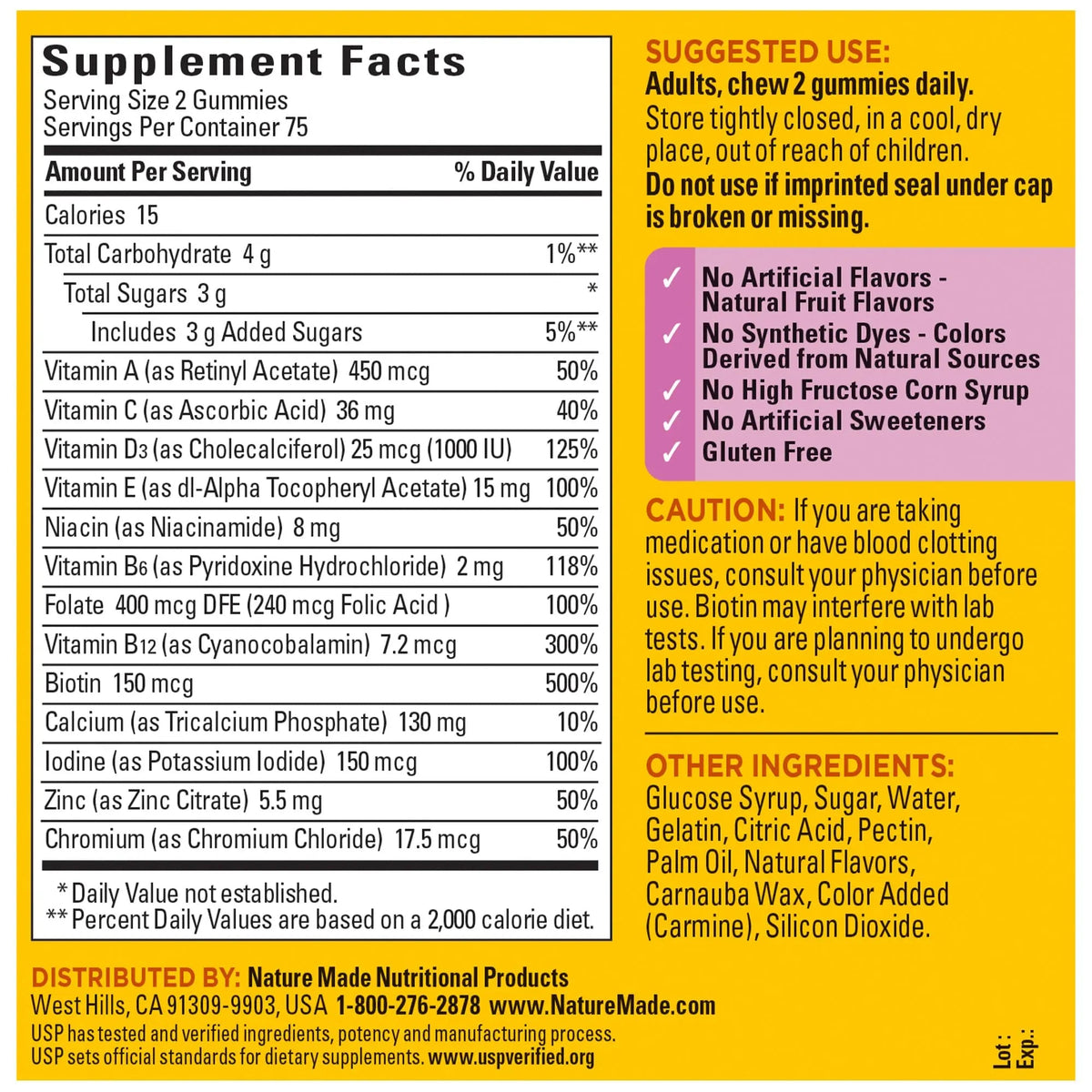 Nature Made Multivitamin Gummies Combo Pack for Him & Her, Tasty Men & Womens Multivitamin with Vitamin C, Vitamin D3, B Vitamins Nature Made