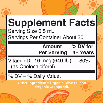 MaryRuth Organics USDA Organic Vitamin D3 Liquid Drops for Kids | 640 IU Vitamin D3 Per Serving | Kids Immune Support & Bone Health Supplement | Formulated for Ages 4-13 | 0.5oz | 30 Servings MARYRUTH'SBuy Supplements Australia