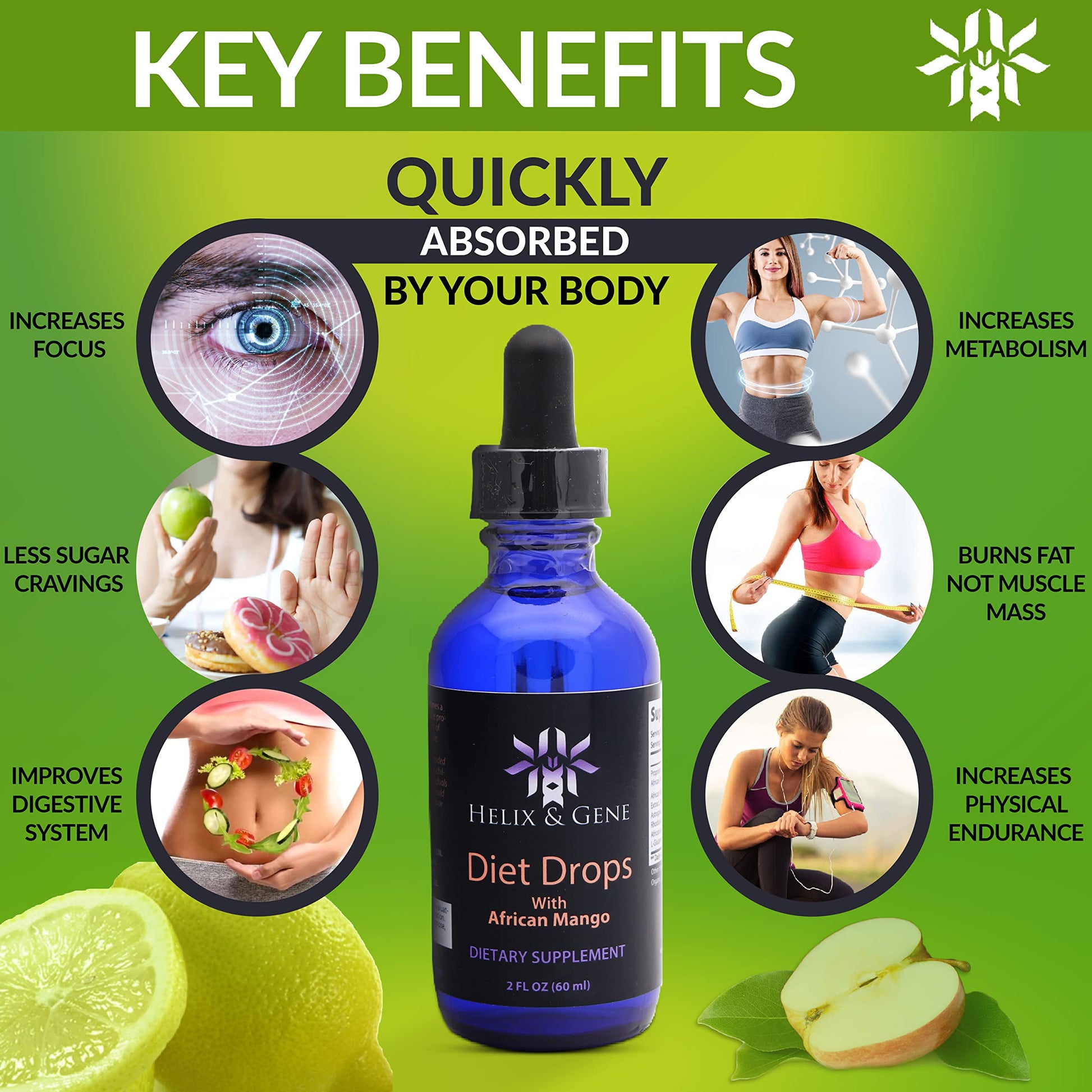 Helix & Gene Appetite Diet Drops Mango Flavor | Fast Weight Loss | Natural Metabolism Helix & GeneBuy Supplements Australia