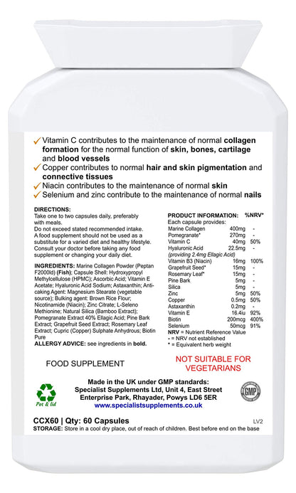 Specialist Supplements Collagen Ultra Beauty Marine Collagen, Hyaluronic Acid, Vitamin, Mineral Specialist SupplementsBuy Supplements Australia