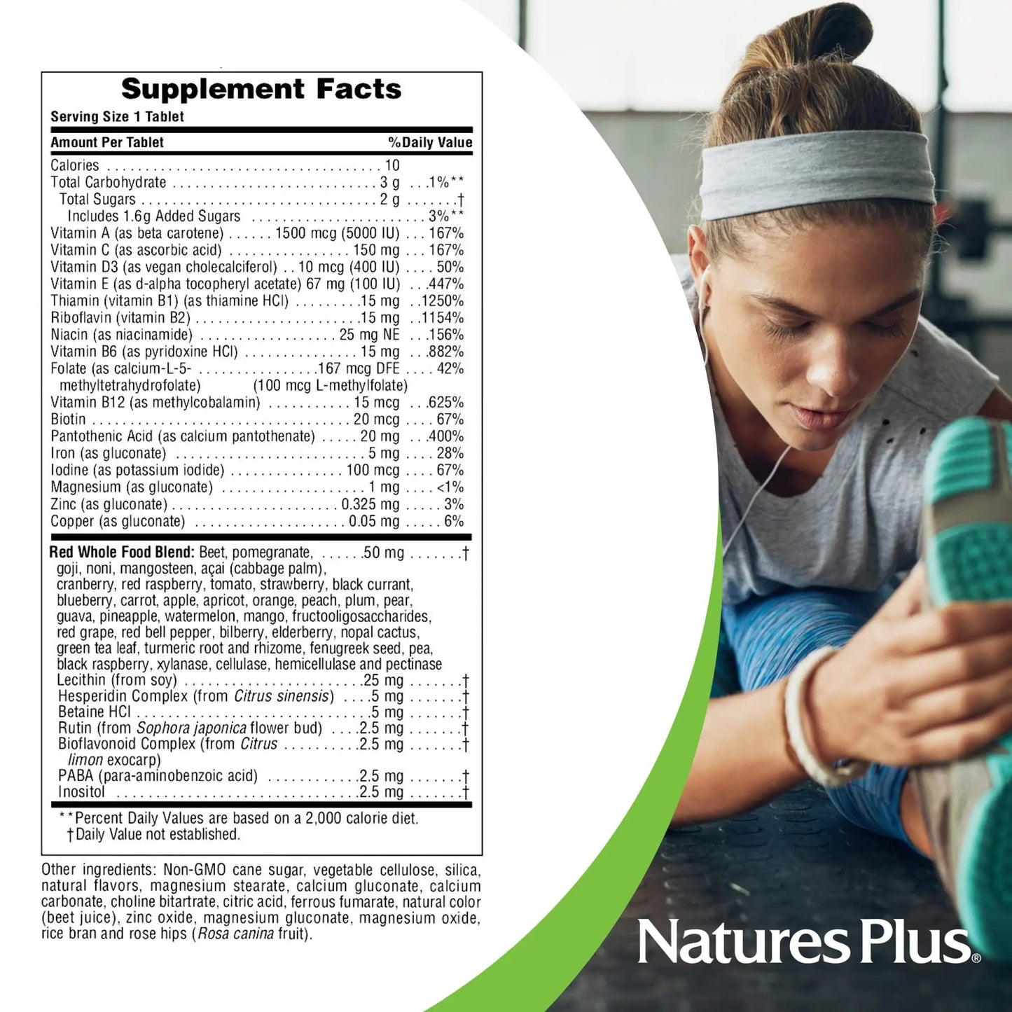 NaturesPlus Adult's Chewable - 60 Tablets, Exotic Red Berry Flavor - Multivitamin & Mineral - Vegetarian, Gluten Free - 60 Servings NaturesPlus