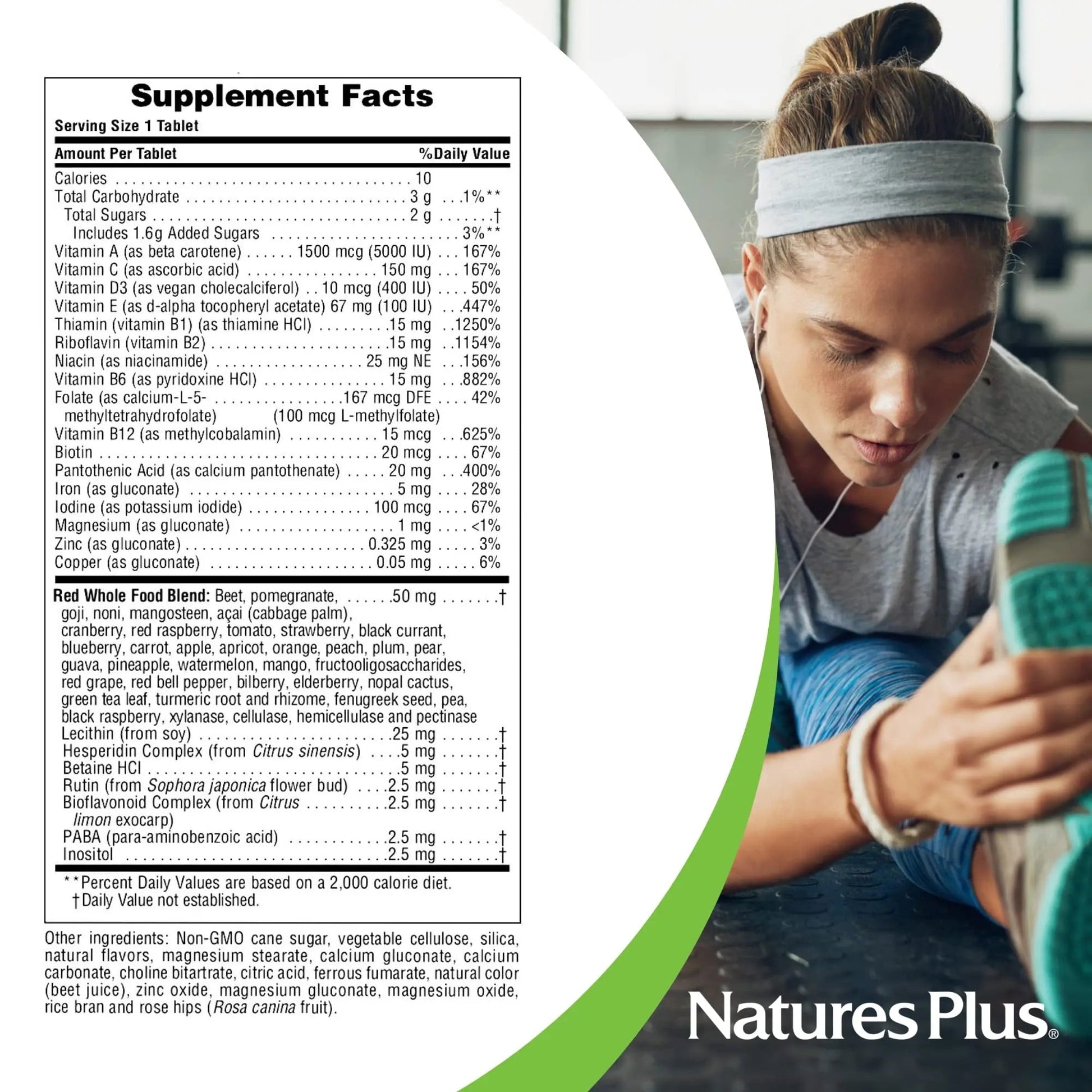 NaturesPlus Adult's Chewable - 60 Tablets, Exotic Red Berry Flavor - Multivitamin & Mineral - Vegetarian, Gluten Free - 60 Servings NaturesPlus